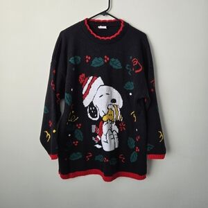Vintage 90s Made In USA Snoopy Christmas Sweater